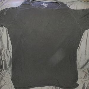 Torrid grey ribbed child shoulder super soft tee